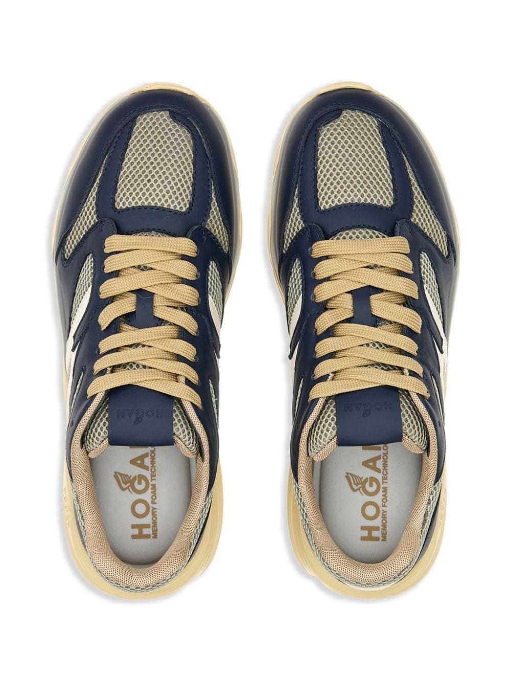 panelled leather sneakers - 5