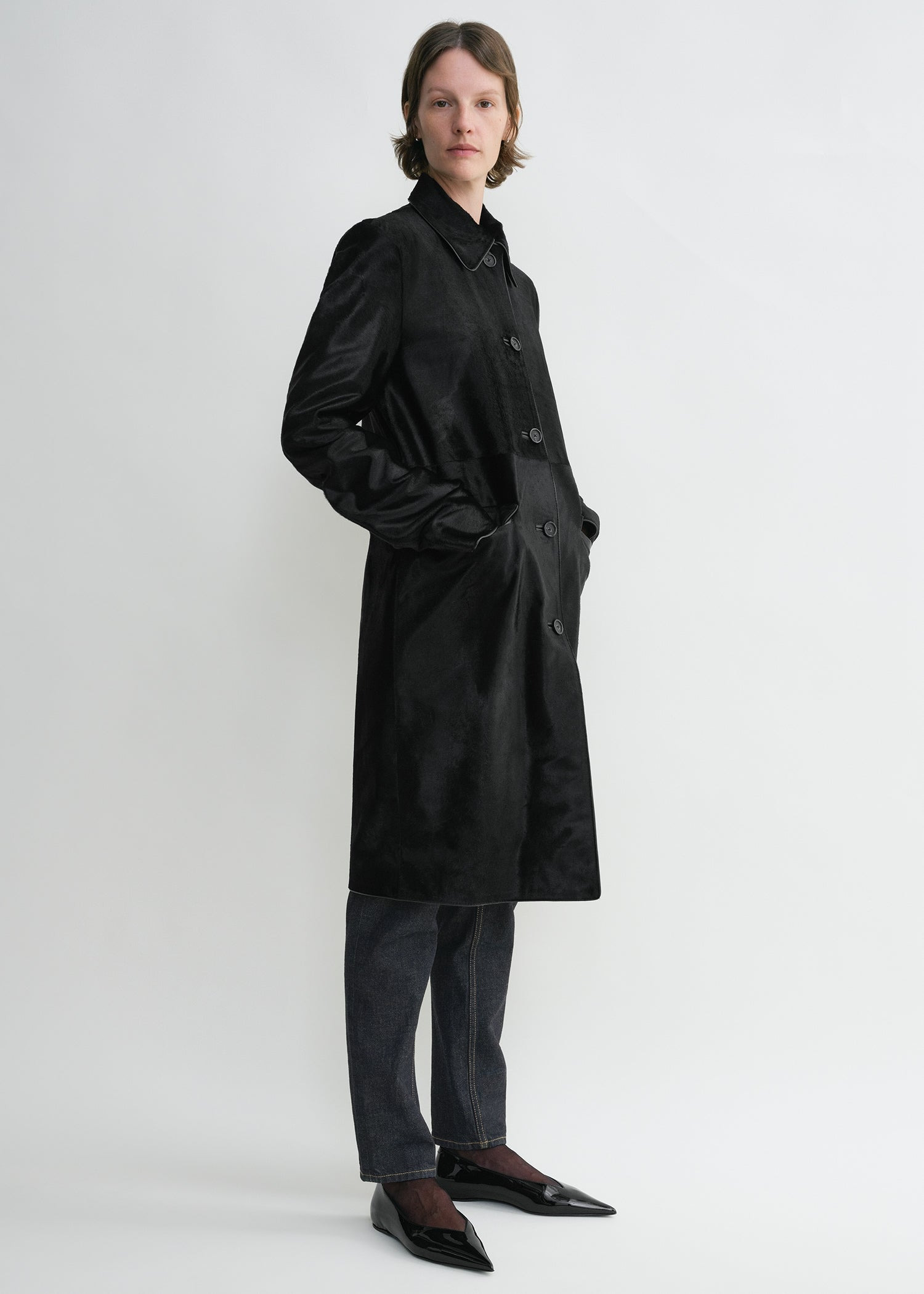 Pony hair coat black - 3