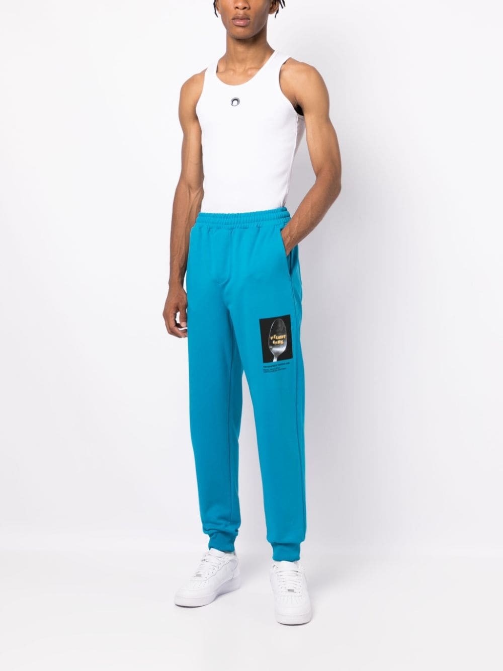 photographic-print cotton track pants - 2
