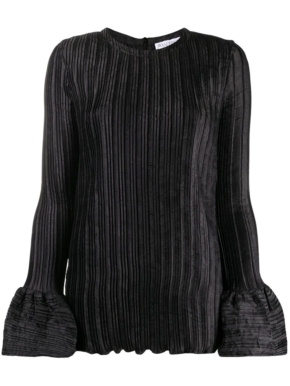 bell sleeve ribbed blouse - 1