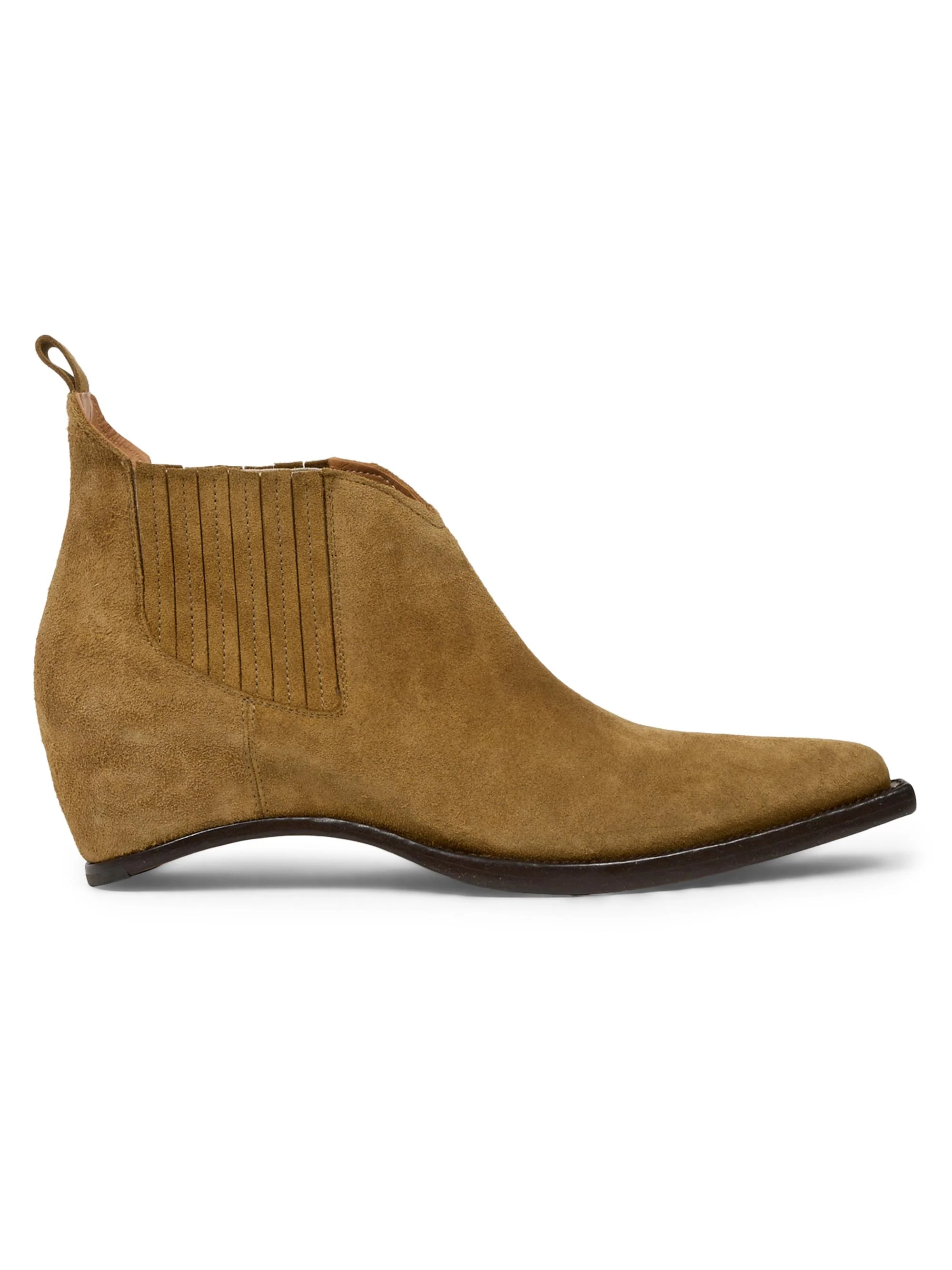 Men's Suede Heel-Less Chelsea Boots - Breen - 1