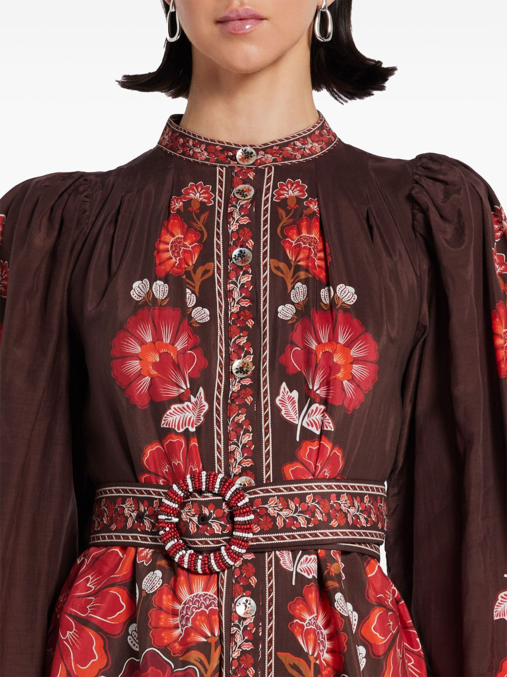 floral-print mini dress - 5