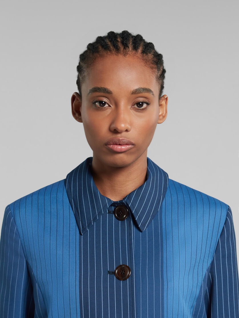 BLUE DÉGRADÉ PINSTRIPE WOOL JACKET - 4