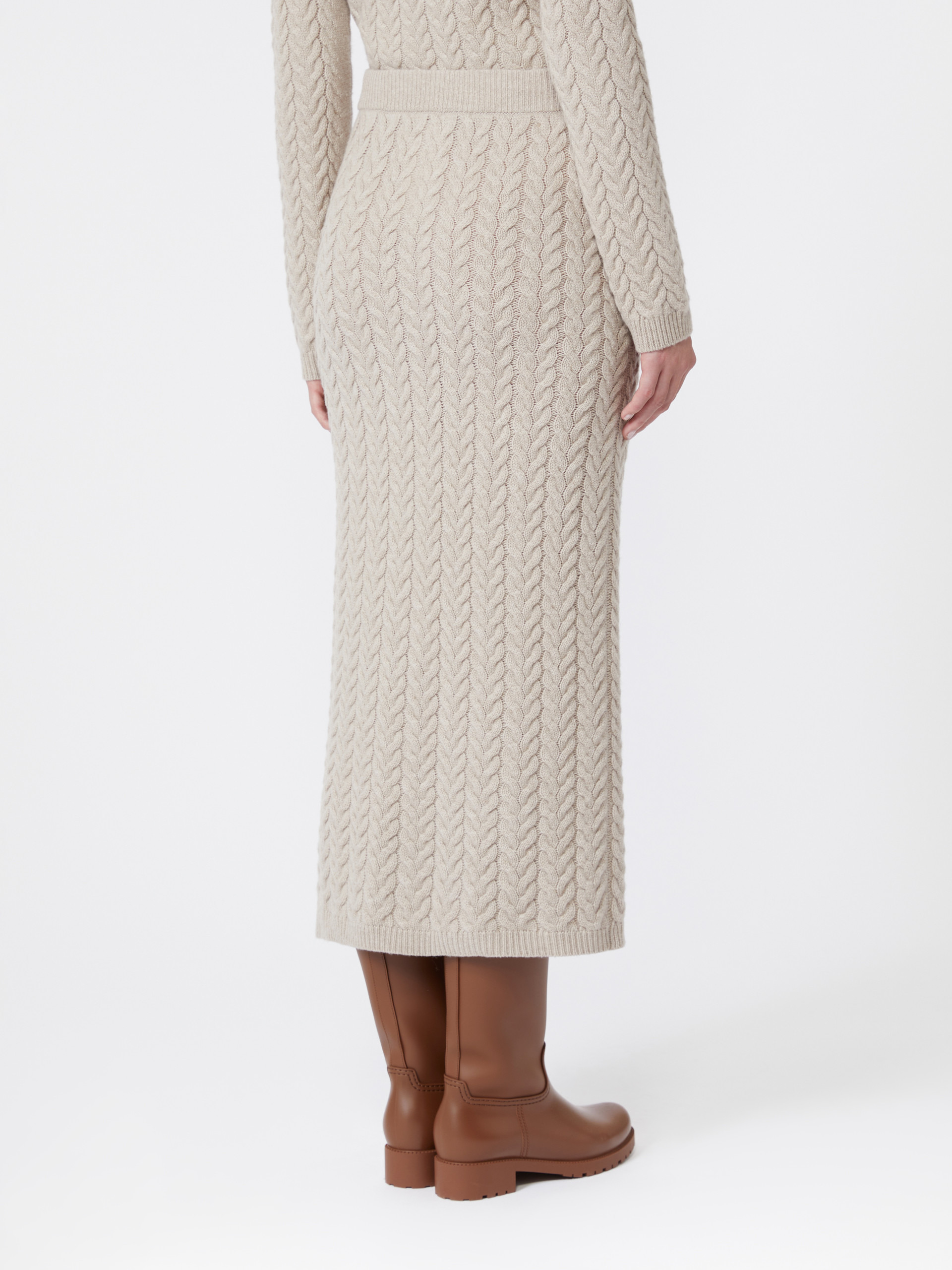 AVIGNON Wool and cashmere pencil skirt - 4