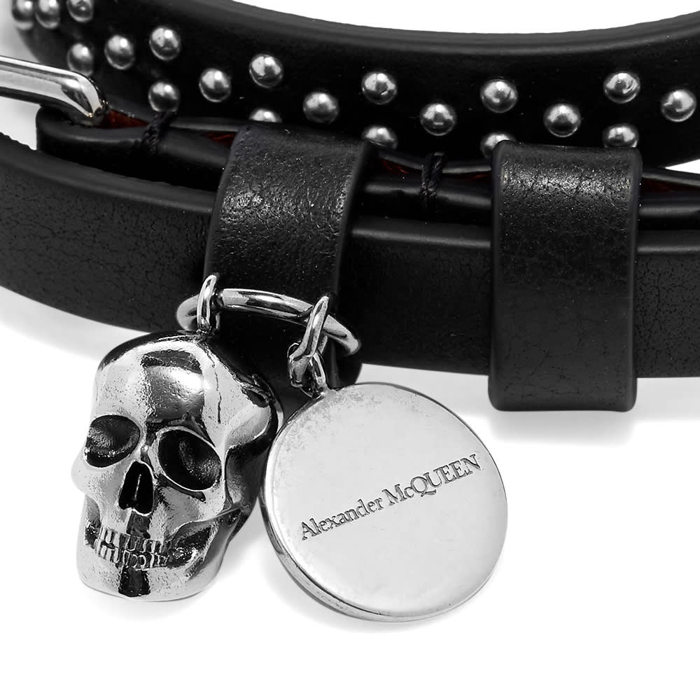 Alexander McQueen Stud Double Wrap Skull Bracelet - 3