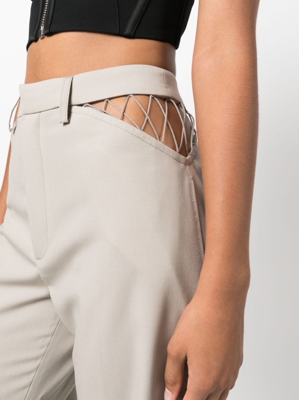 cut-out wool trousers - 5