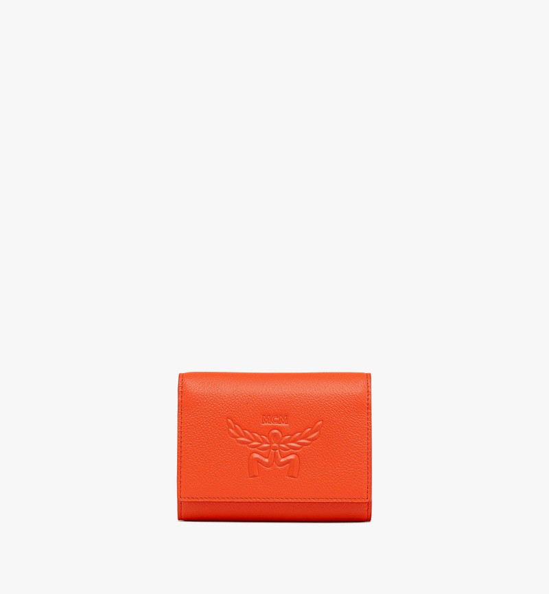 Himmel Trifold Wallet in Embossed Logo Leather 1