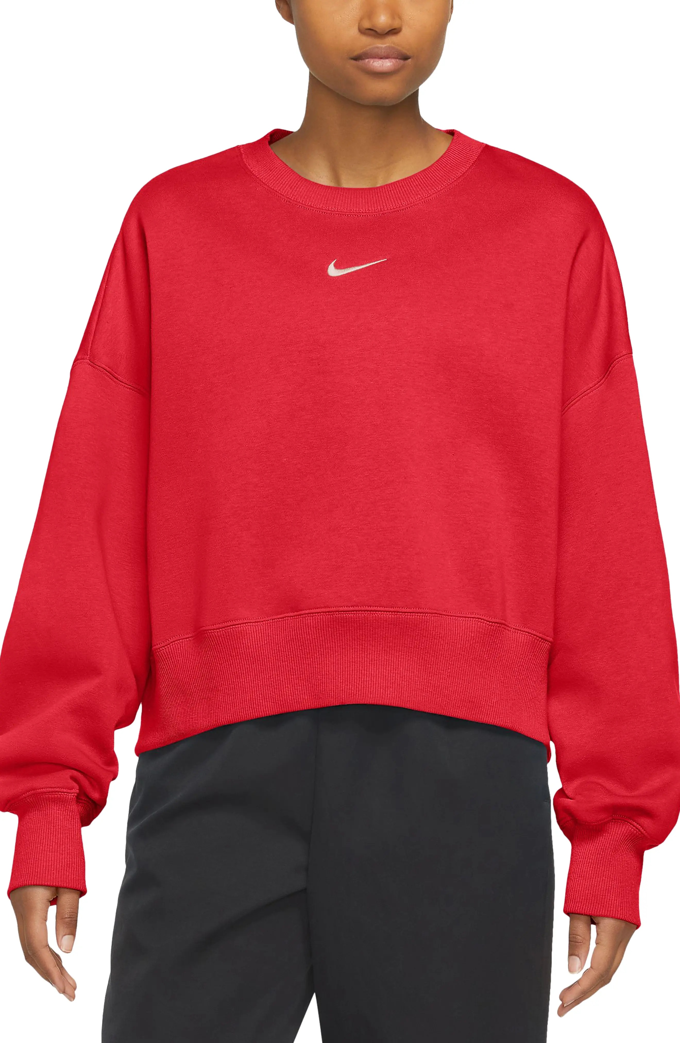 Phoenix Fleece Crewneck Sweatshirt in University Red/Sail - 1