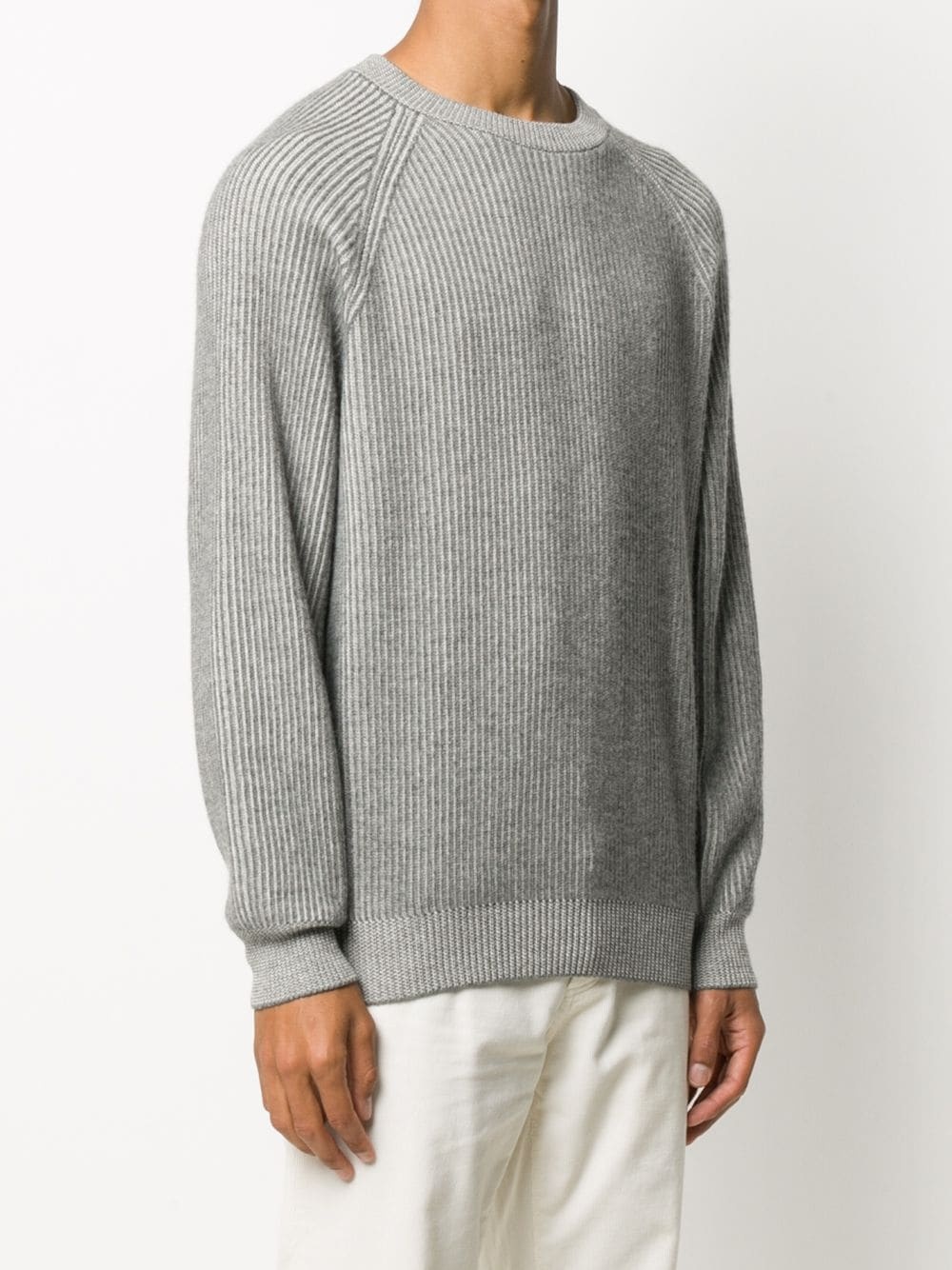 crew neck ribbed sweater - 3