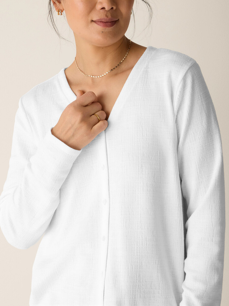 Cross Hatch Stretch Jersey Button-Front Top 5