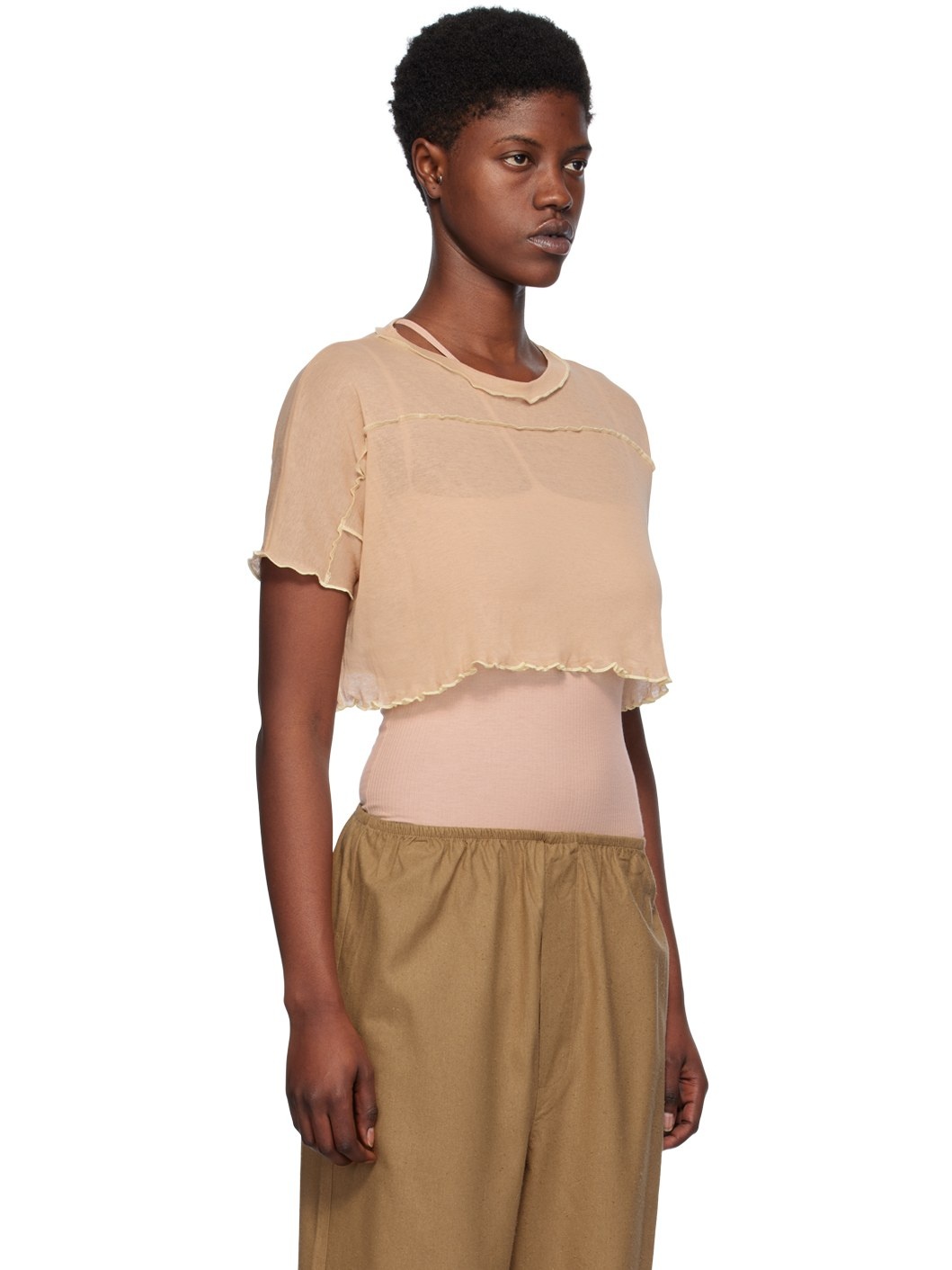 Beige Sun Crop T-Shirt - 2