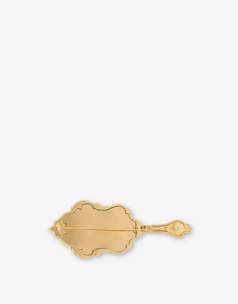 Moschino BAROQUE HAND MIRROR BROOCH outlook
