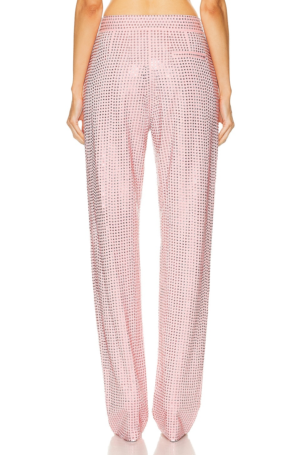 AREA Crystal Embellished Straight Leg Pant | forward