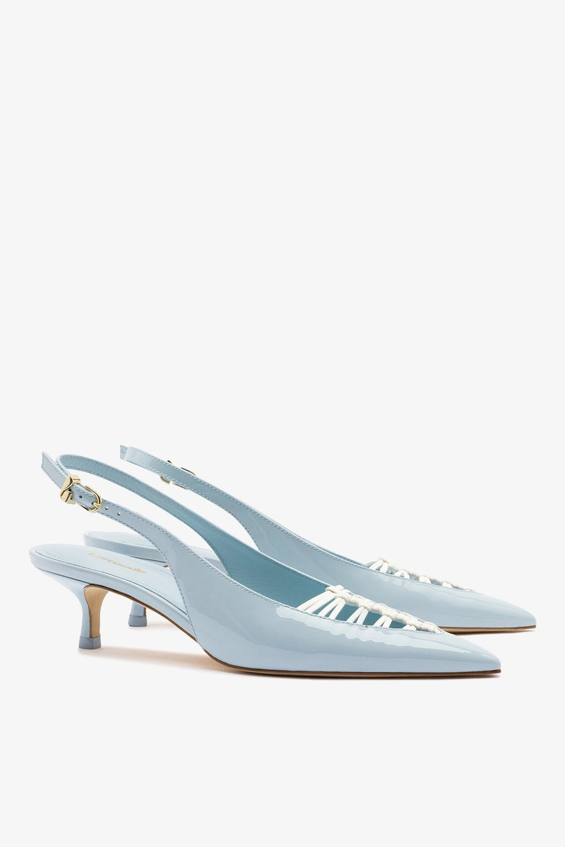 Larroudé Nara Pump In Maya Patent Leather and White Leather outlook