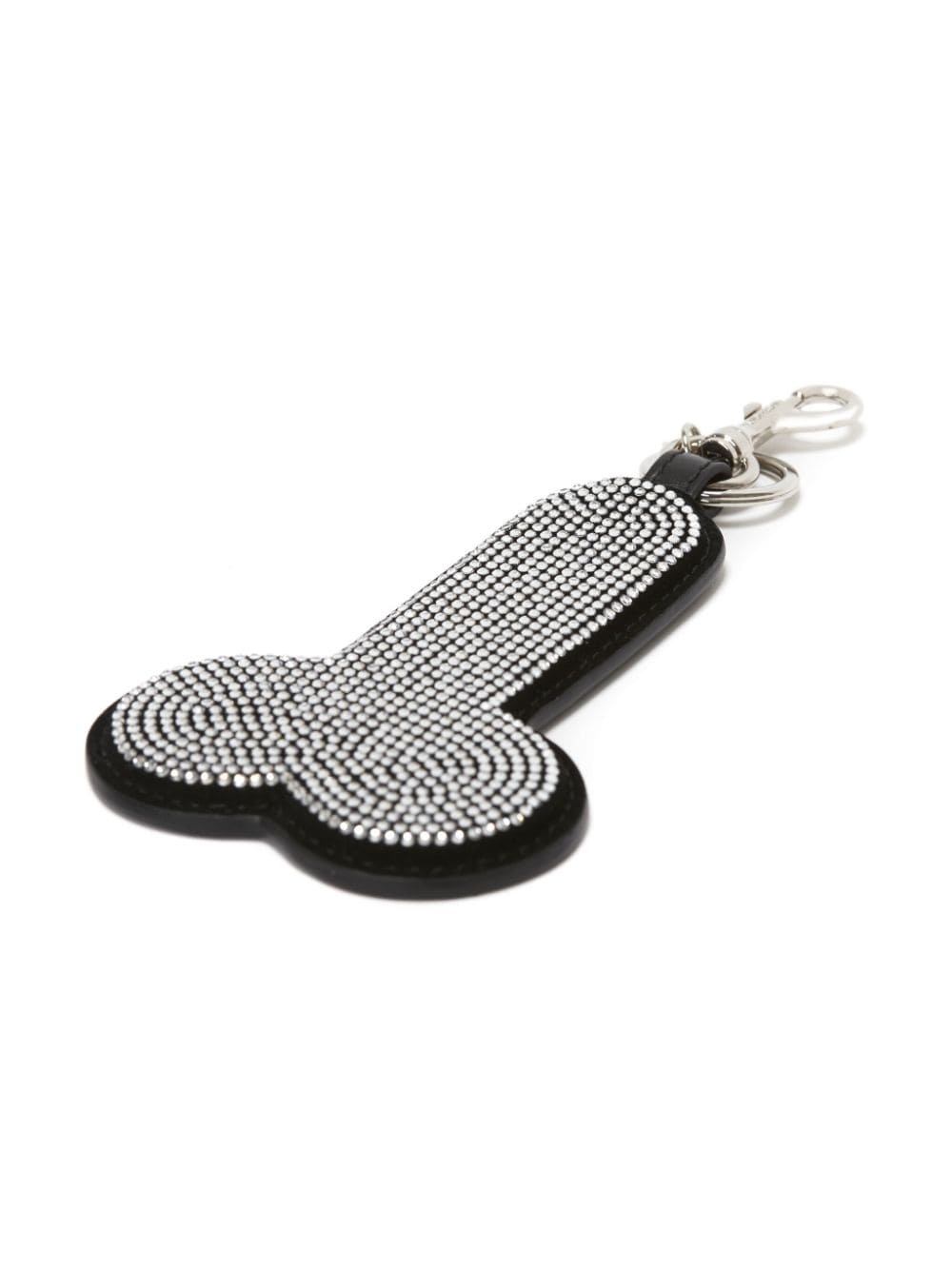 crystal-embellished leather keyring - 3