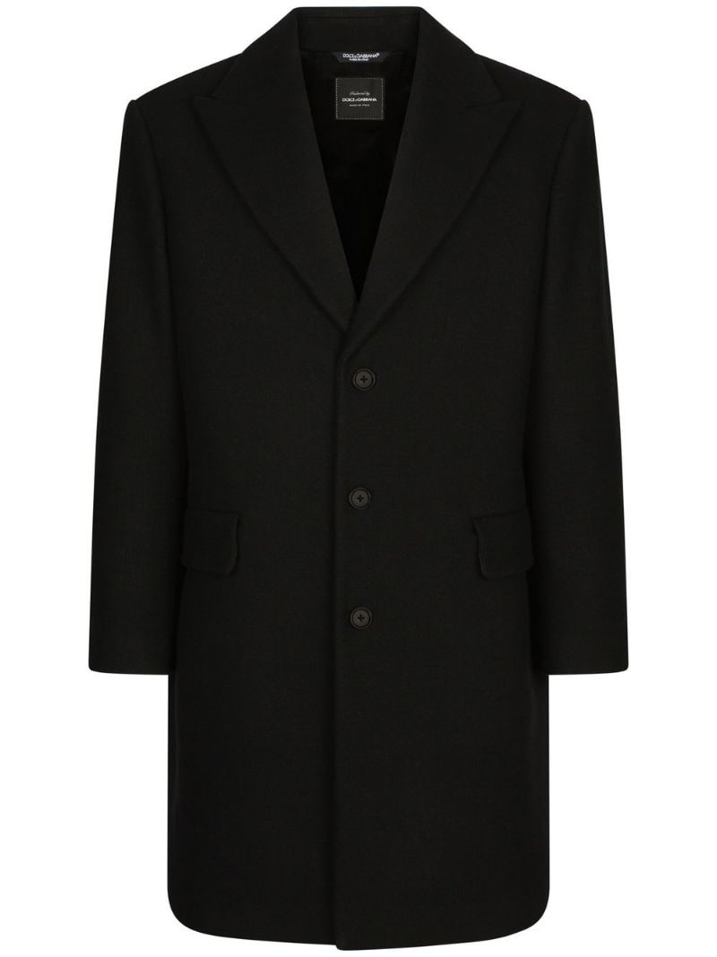 single-breasted wool coat - 1