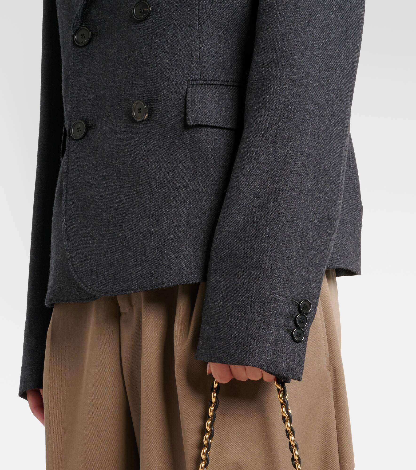 Cropped wool blazer - 5