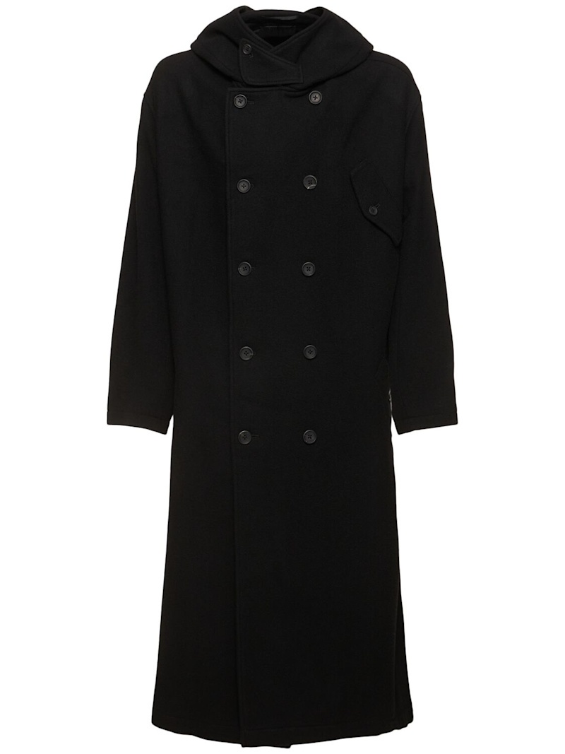 Hooded wool blend coat - 1