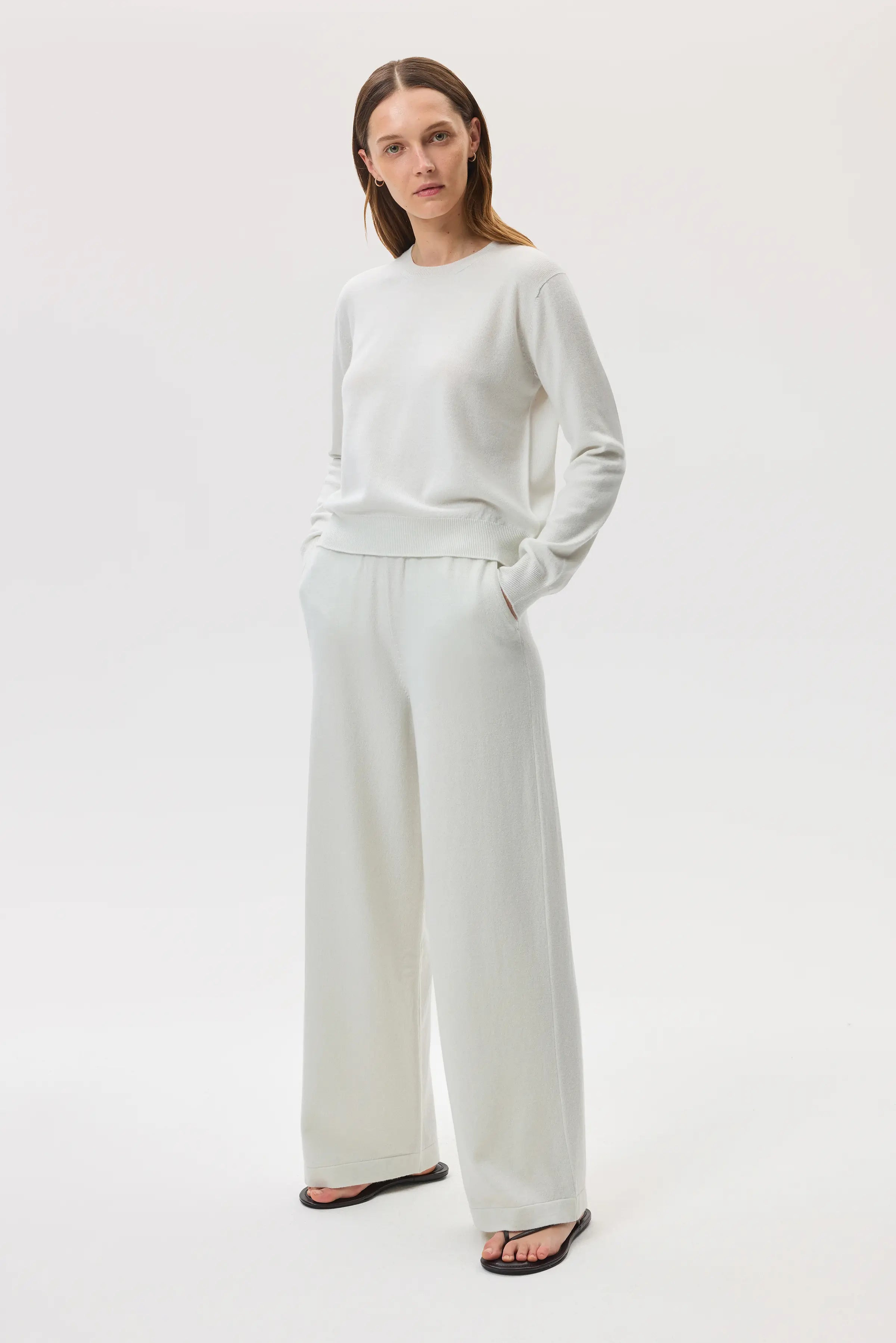 High Rise Cashmere White Culottes - 3