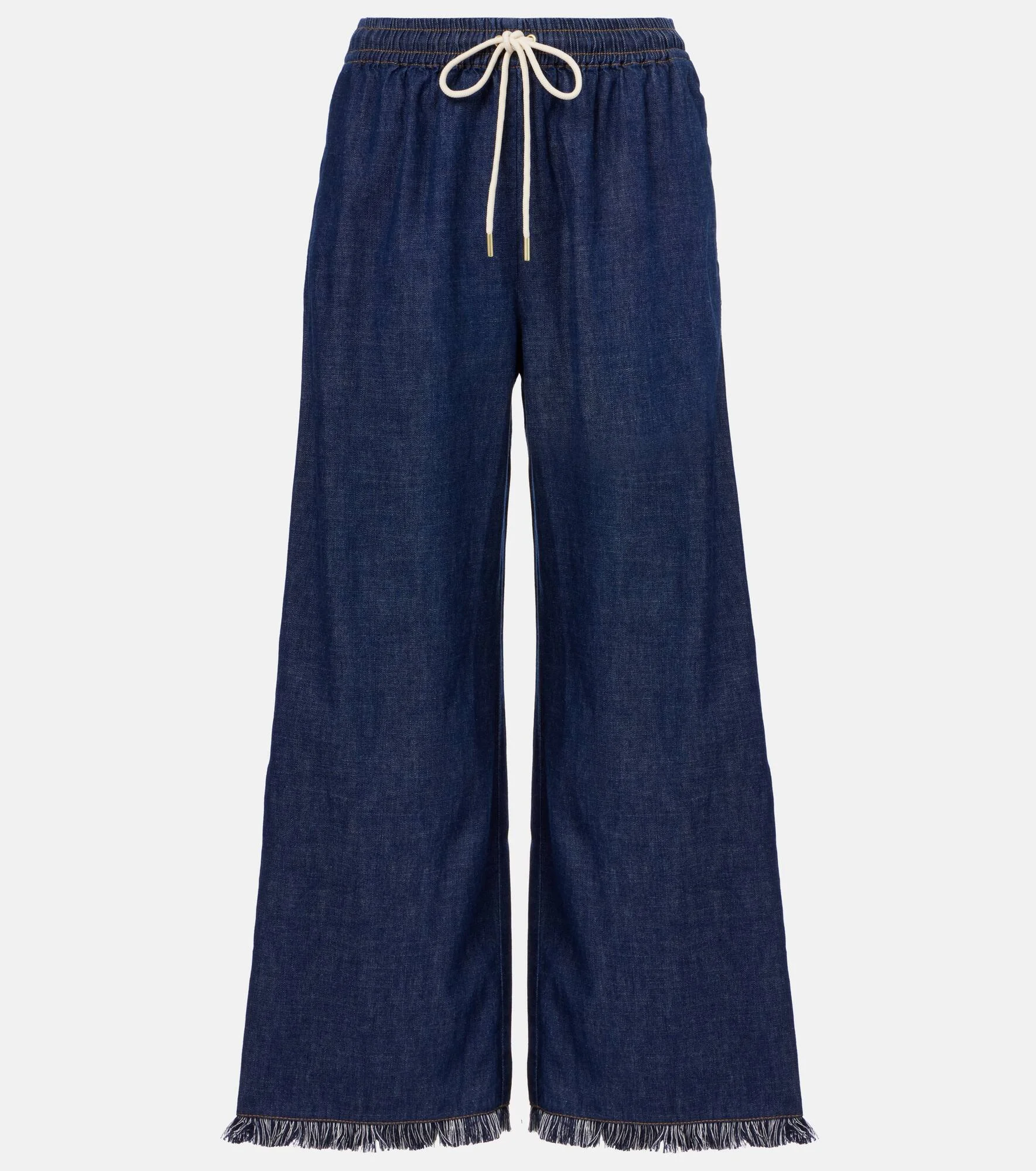 Rhiannon fringed denim wide-leg jeans - 1