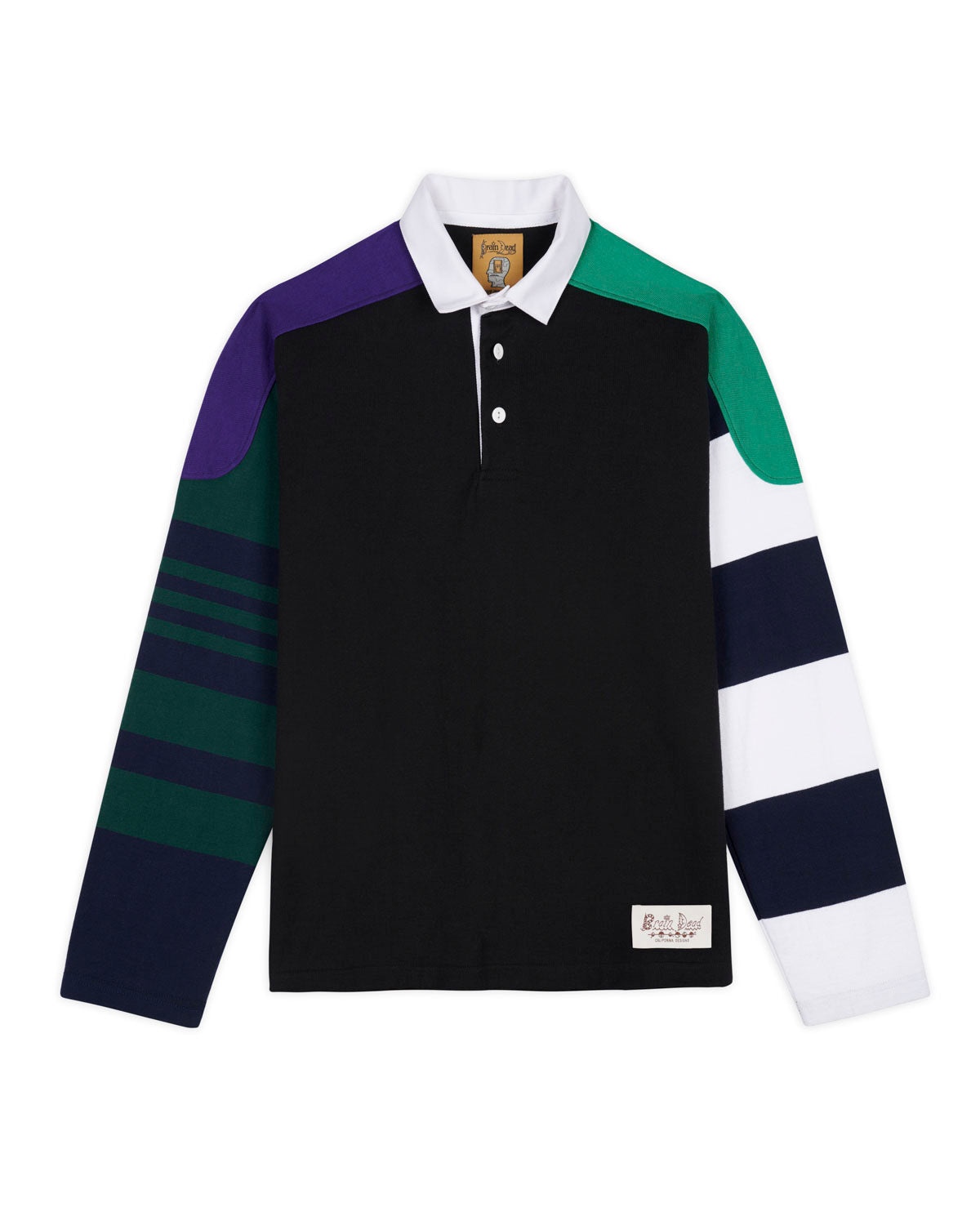 Long Sleeve Rugby Shirt - Black Multi - 1