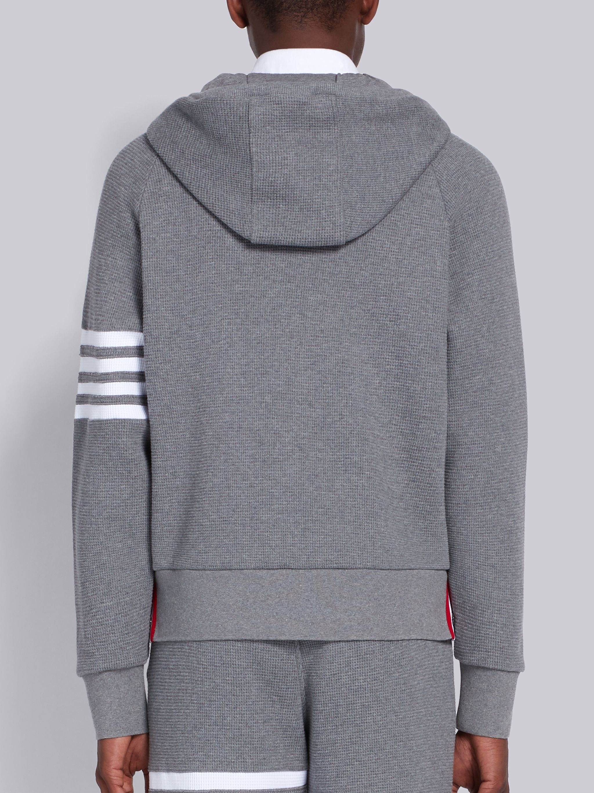 Medium Grey Raglan Sleeve 4-Bar Hoodie - 3