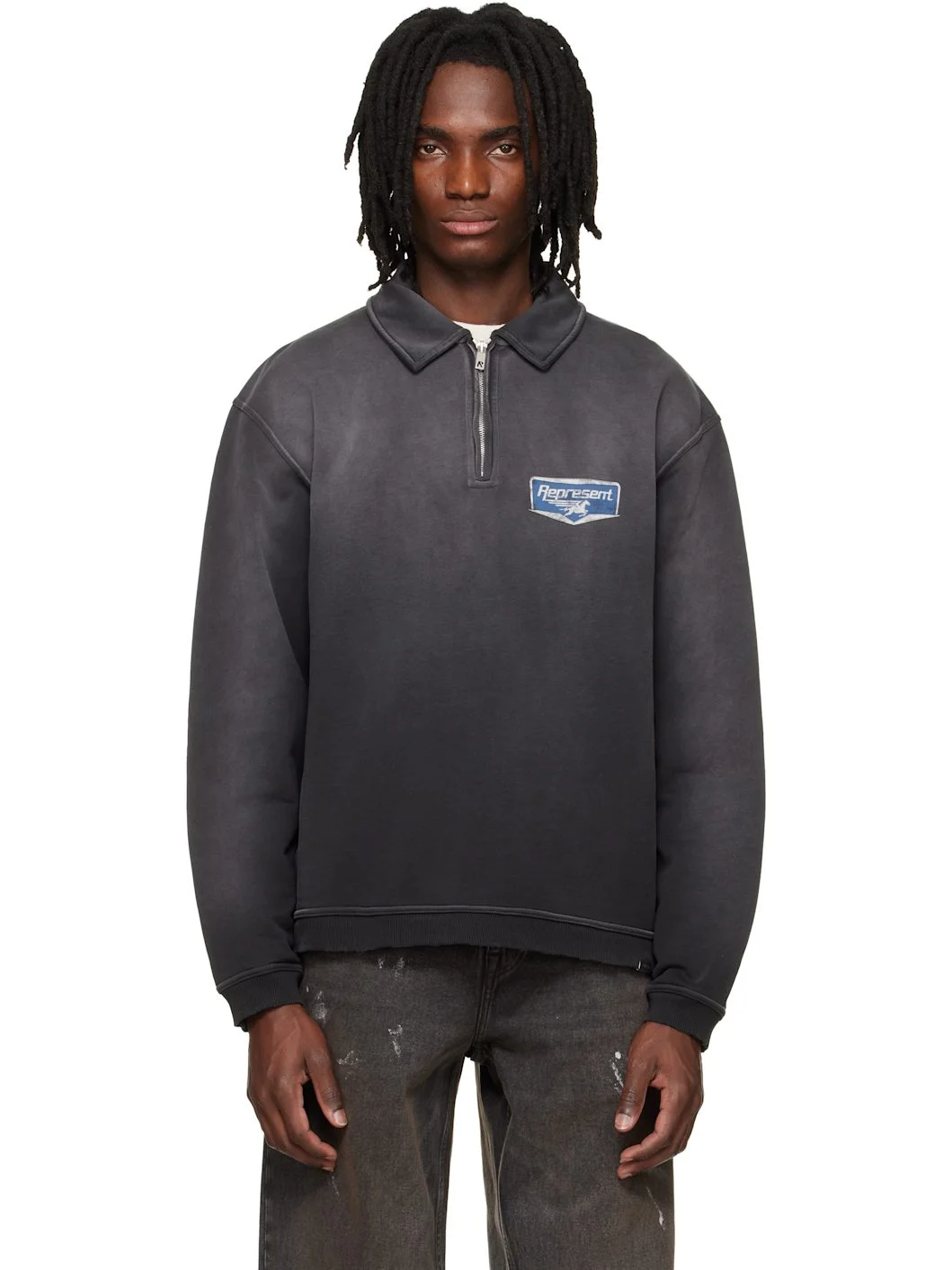 Black 'Nothing Faster' Quarter Zip Sweatshirt - 1