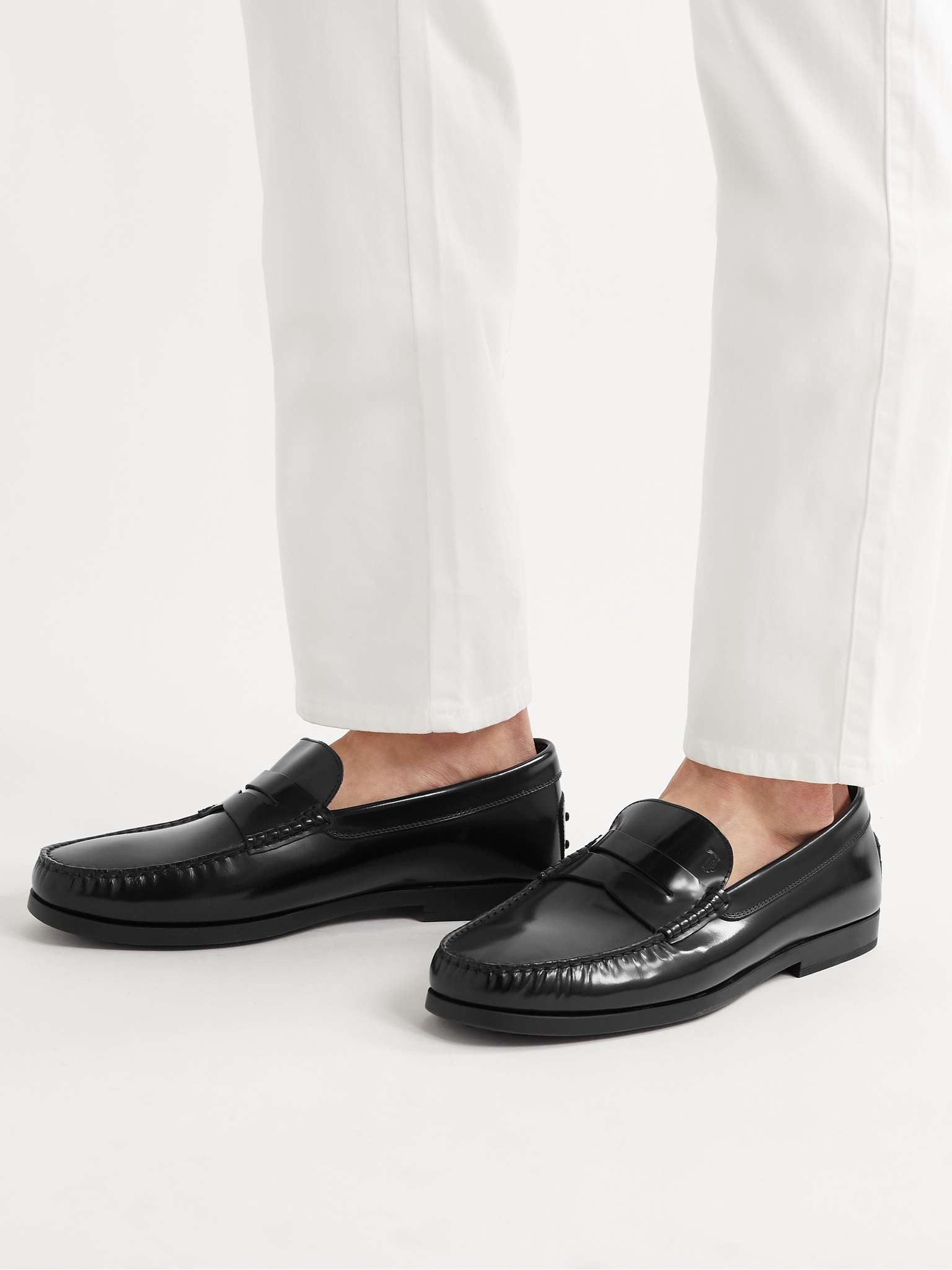 Polished-Leather Penny Loafers - 2