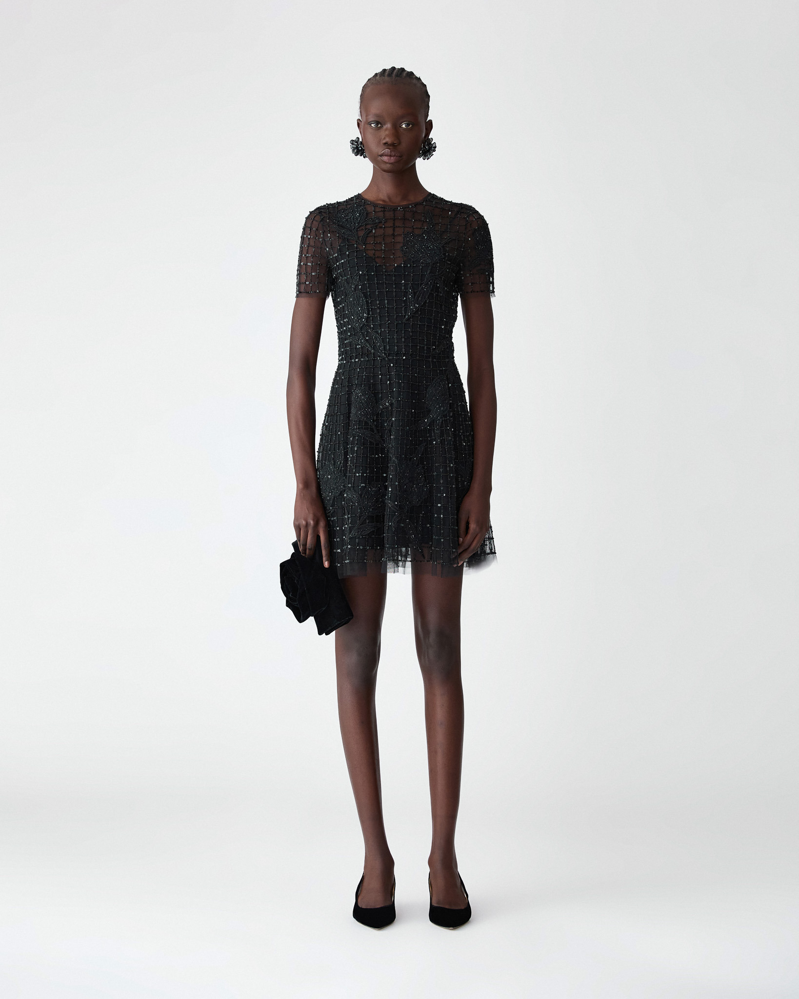 Embroidered Tulle Mini Dress - 2