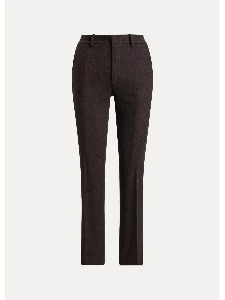 Andrey Wool Herringbone Tapered-Leg Ankle Pants - 1