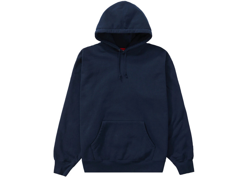 Supreme Supreme Satin Appliqué Hooded Sweatshirt Navy outlook