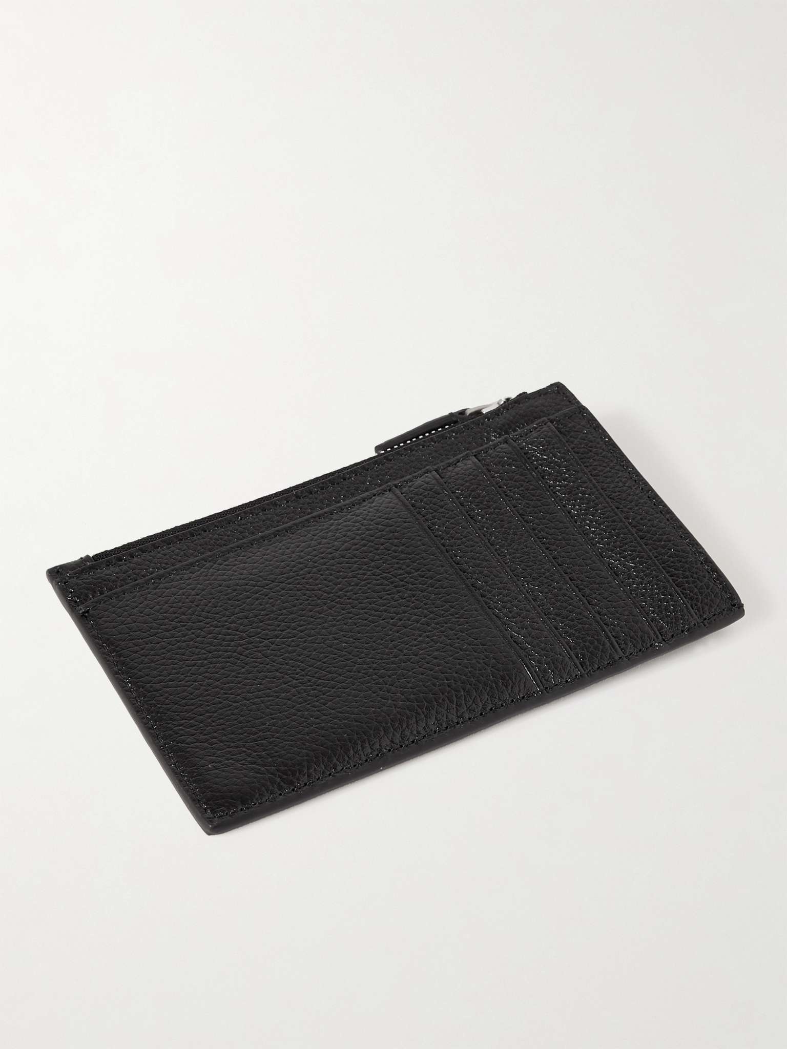 Cash Logo-Print Full-Grain Leather Zipped Cardholder - 3