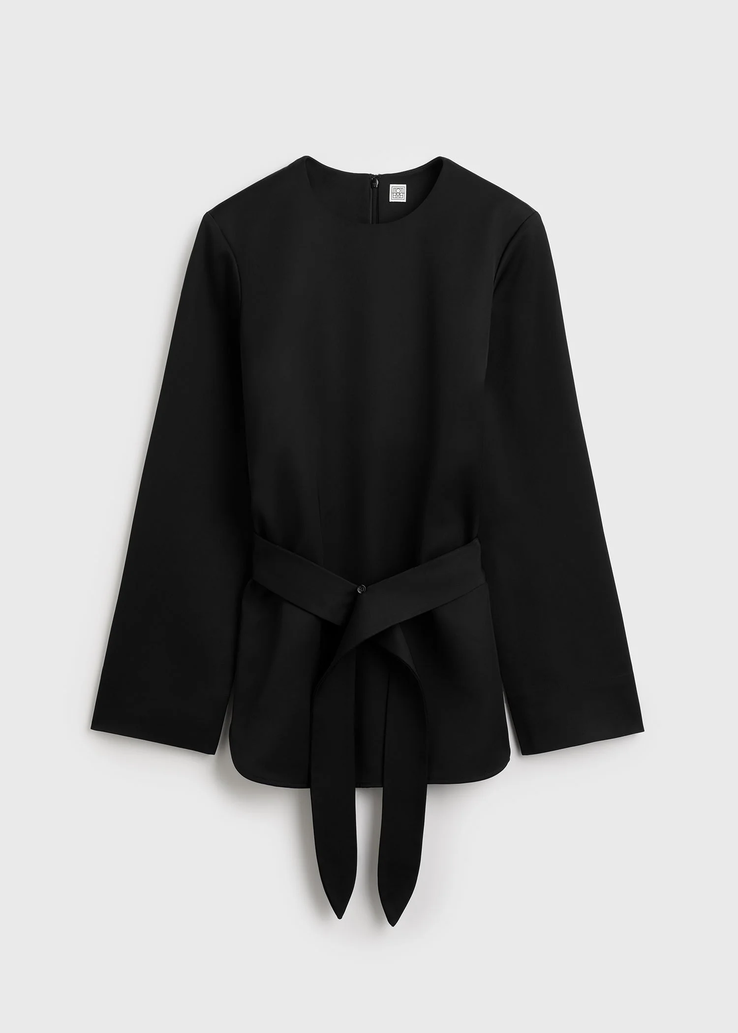 Belted satin tunic black - 1