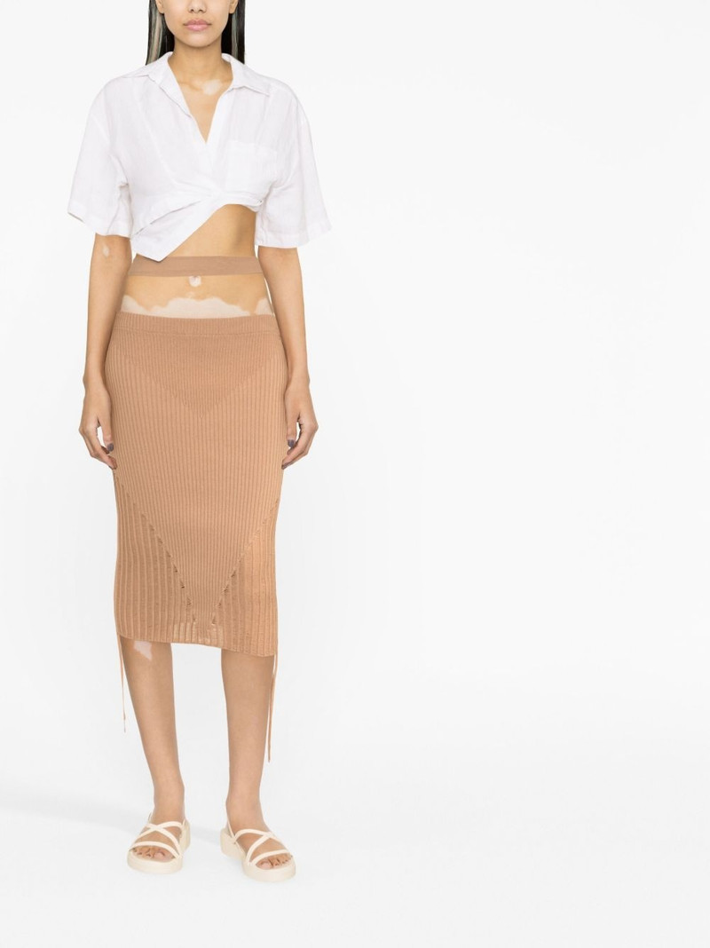 ANDREĀDAMO ribbed-knit pencil skirt outlook