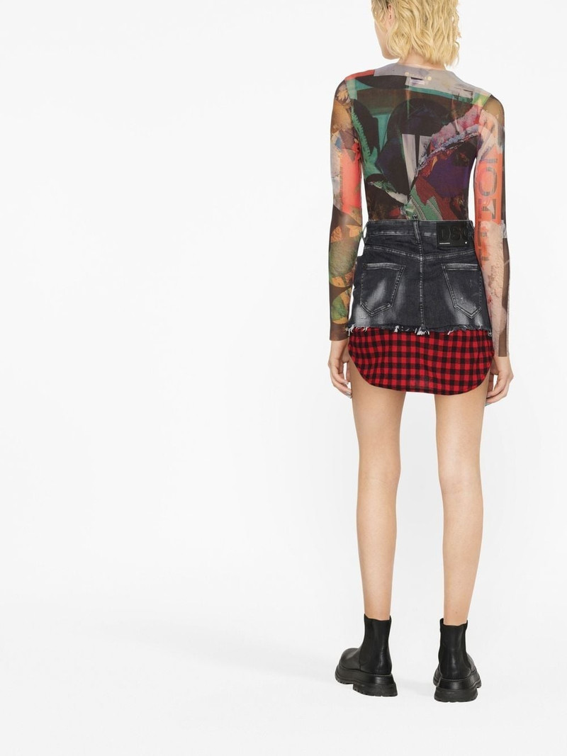 layered denim miniskirt 3