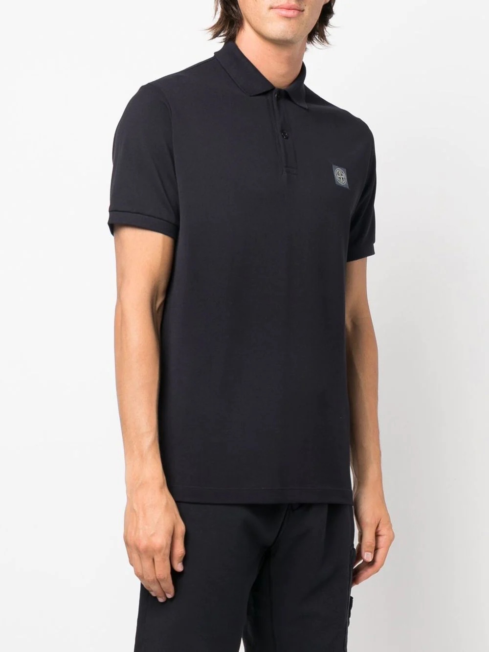 logo-patch short-sleeved polo shirt - 3