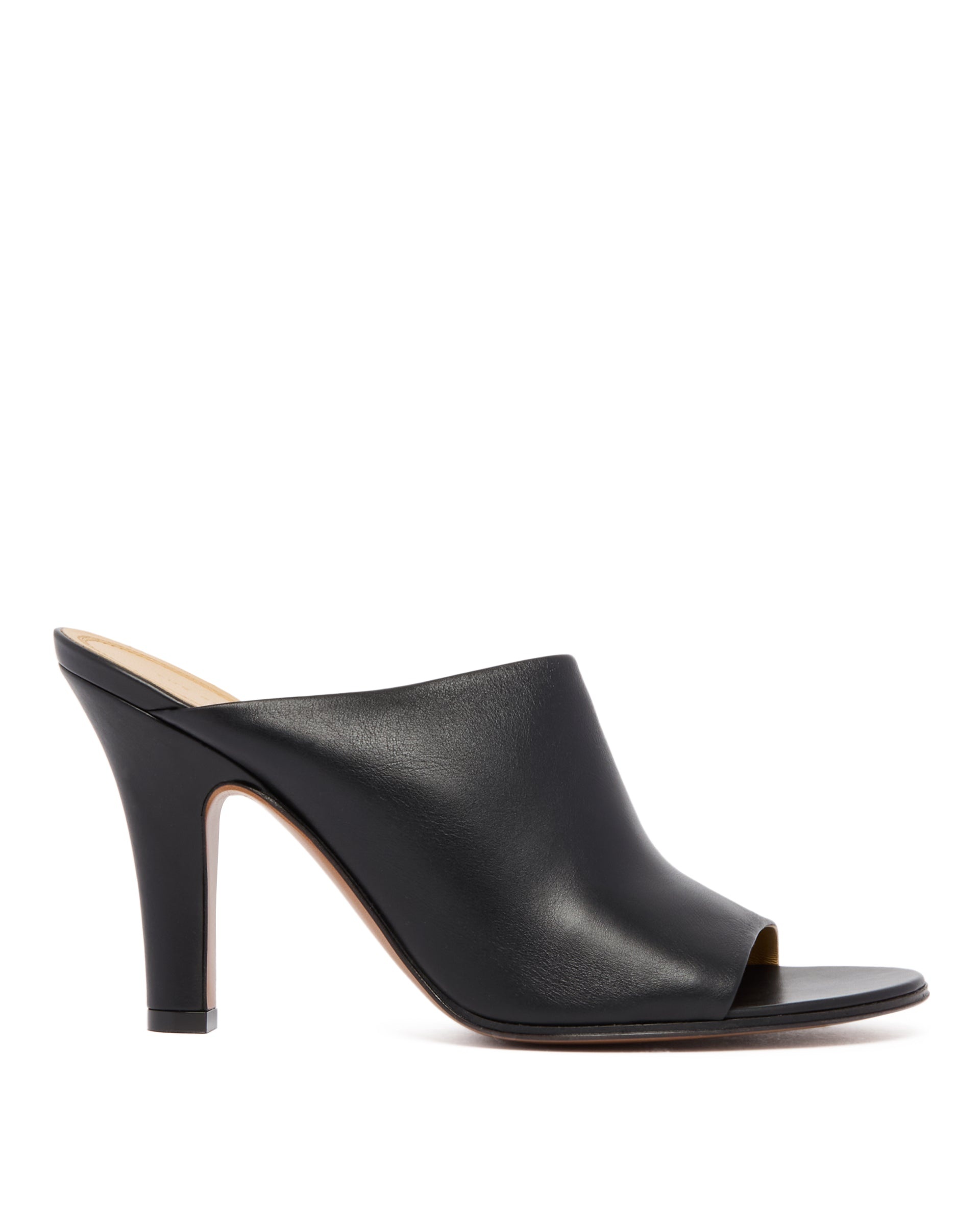 Black Leather Mules - 1