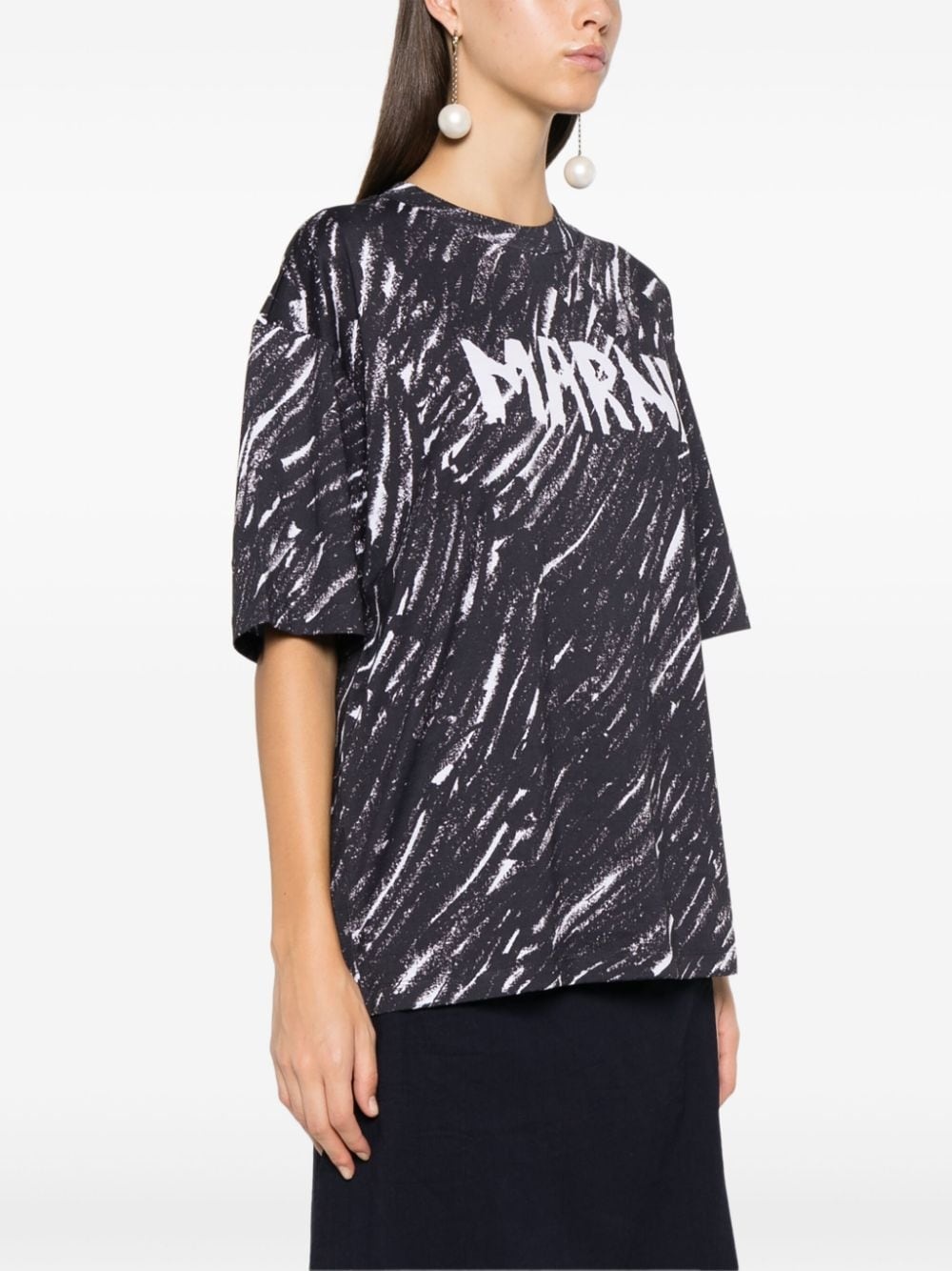 Scribble logo jersey T-shirt - 3