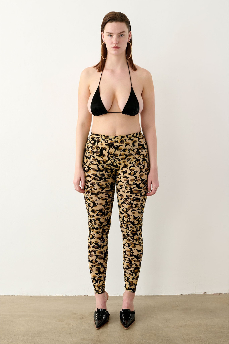 KNOCKOUT LEGGINGS BEIGE LEOPARD PRINT 3