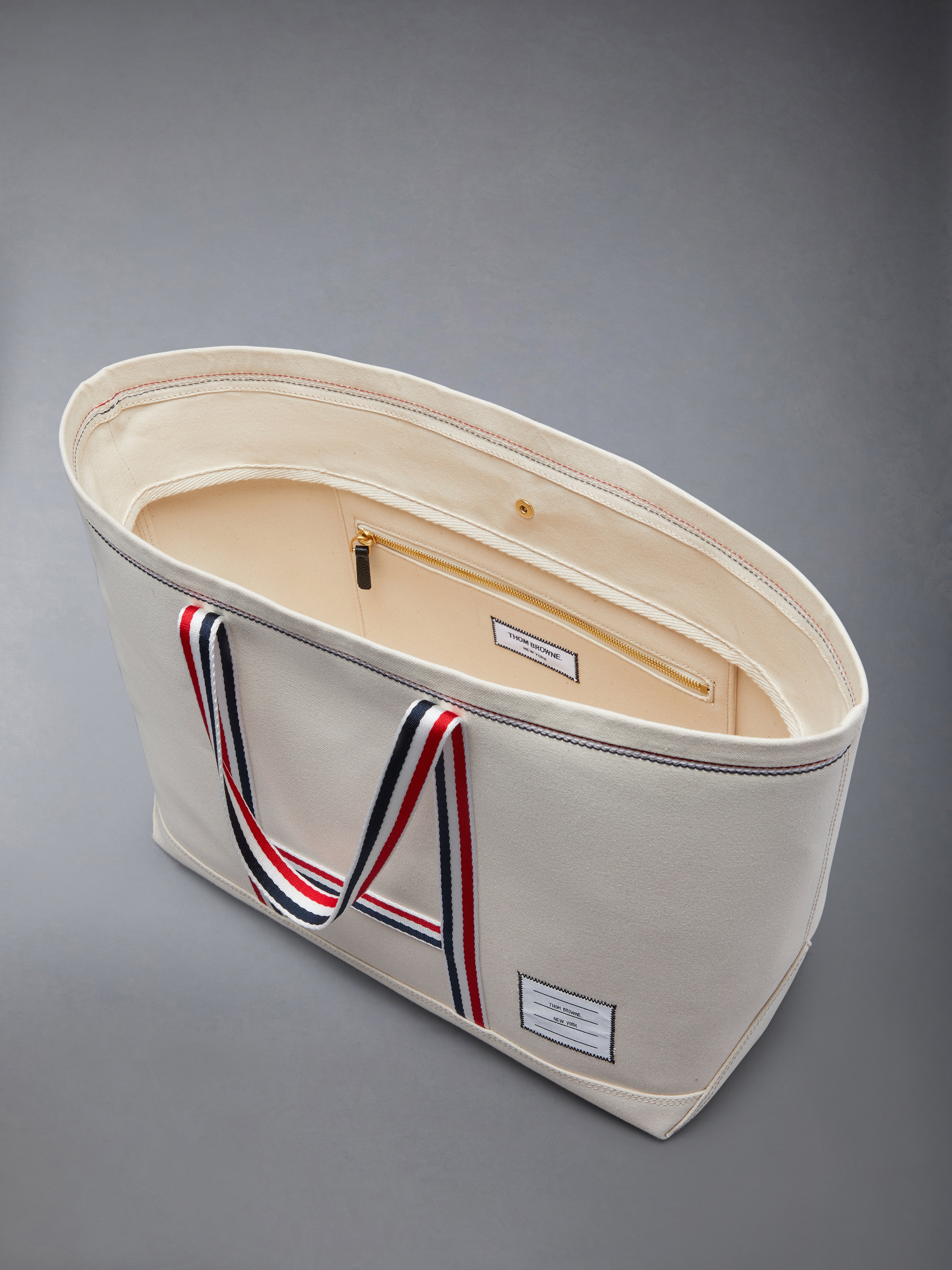 Off White Double Face Cotton Canvas Medium Tool Tote Bag - 5