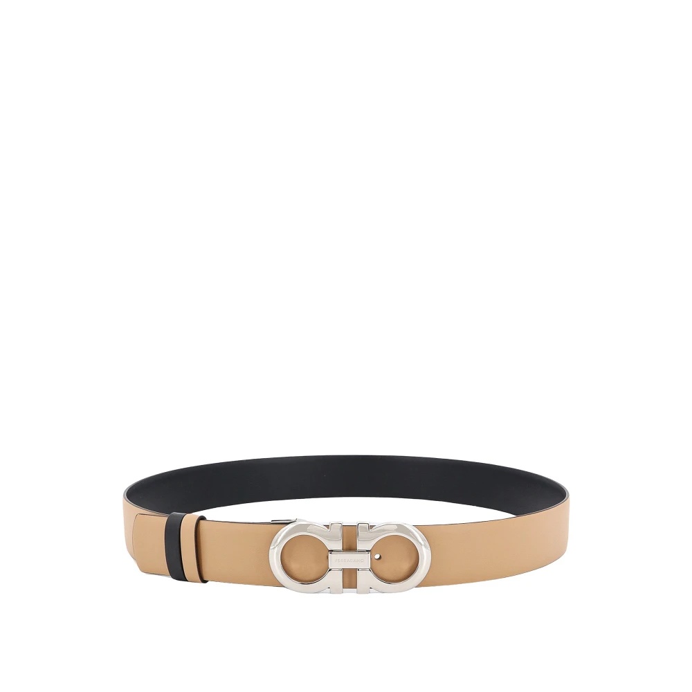 FERRAGAMO BEIGE LEATHER BELT GANCINI BUCKLE | miinto