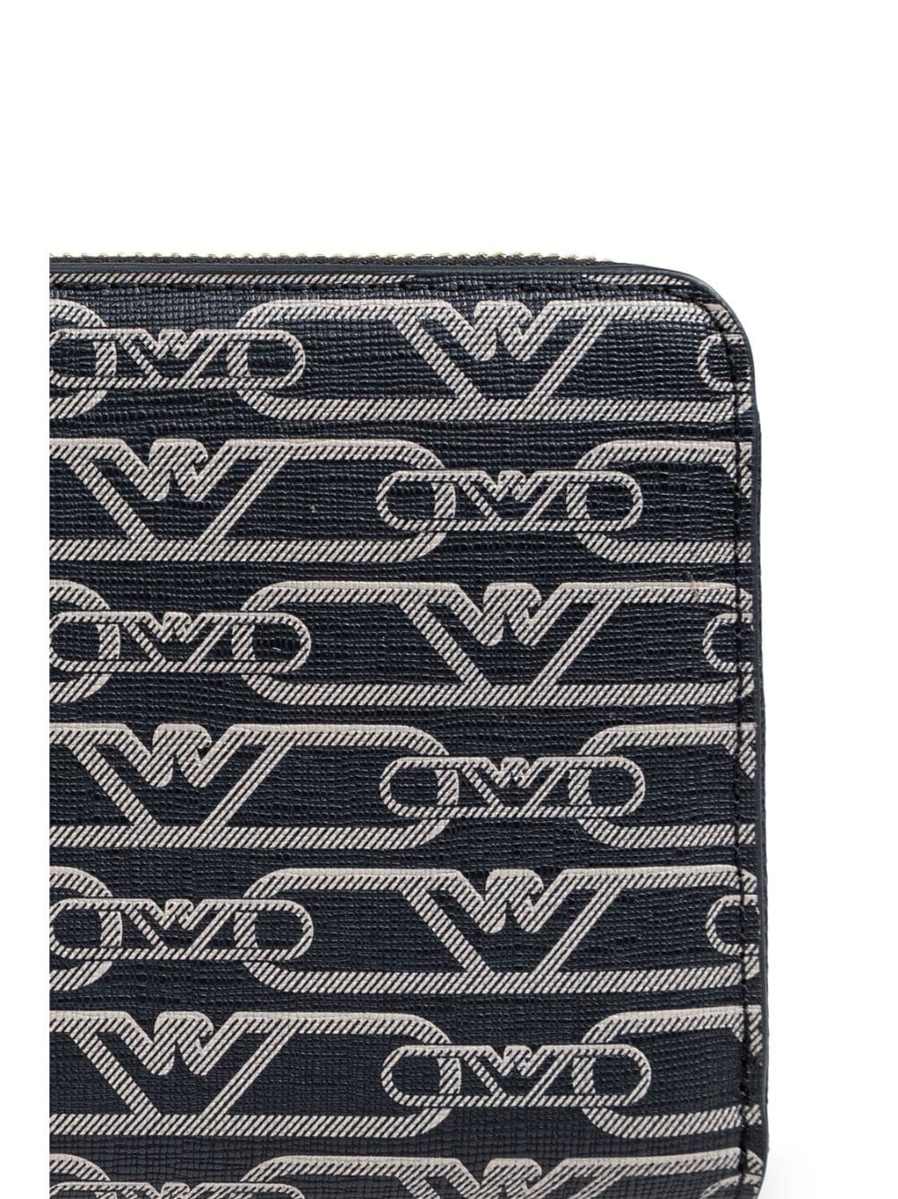 jacquard-print zipped wallet - 5