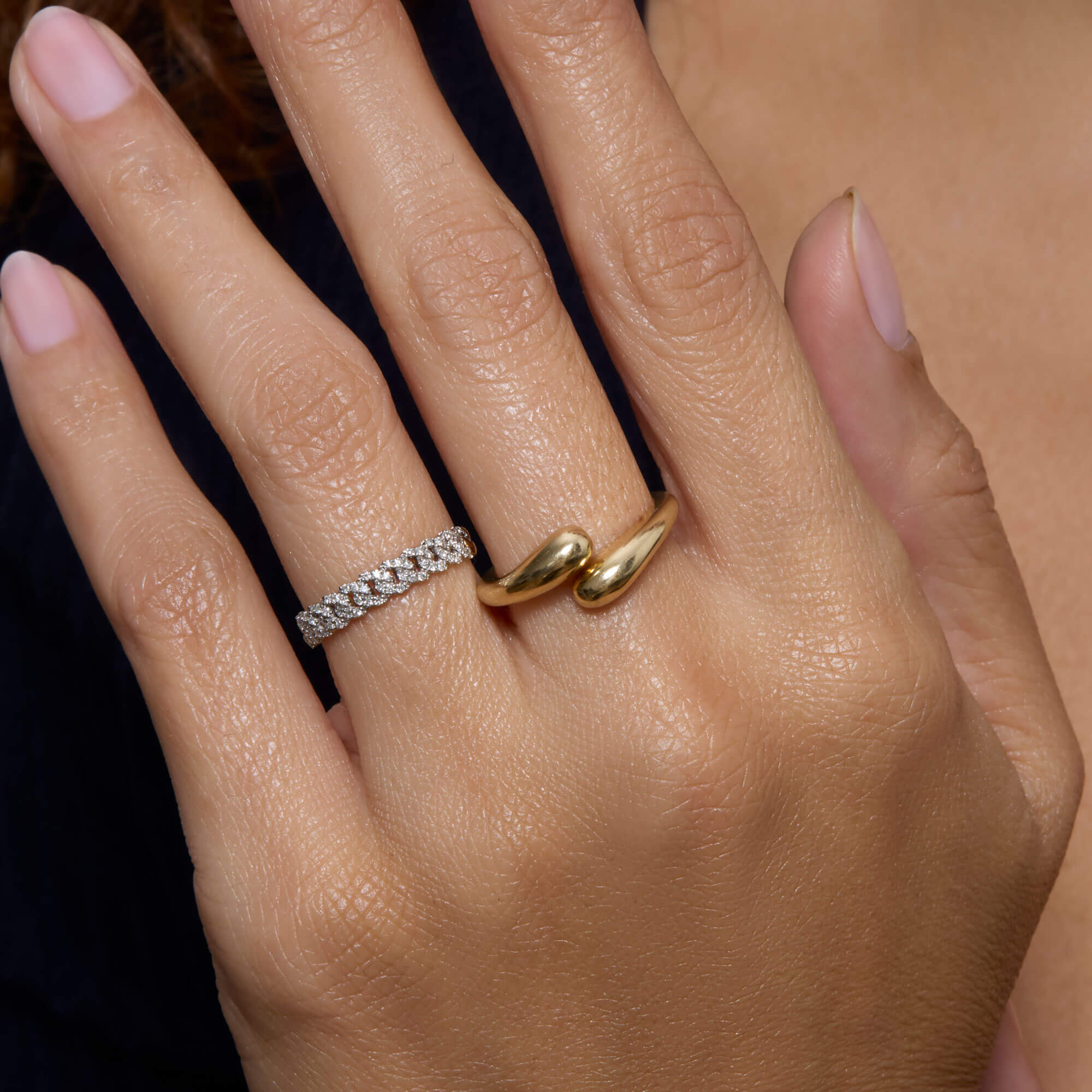 Fine Diamond Pave Chain Ring - 6
