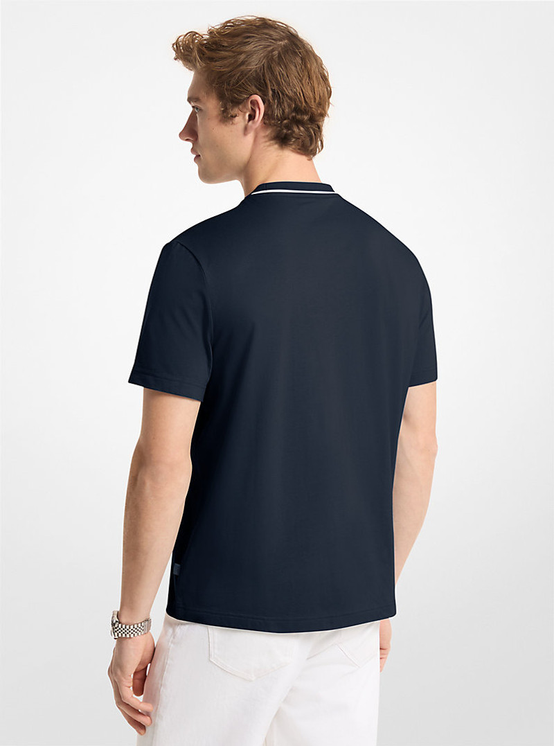 MICHAEL KORS Logo Trim Cotton Jersey T-Shirt outlook