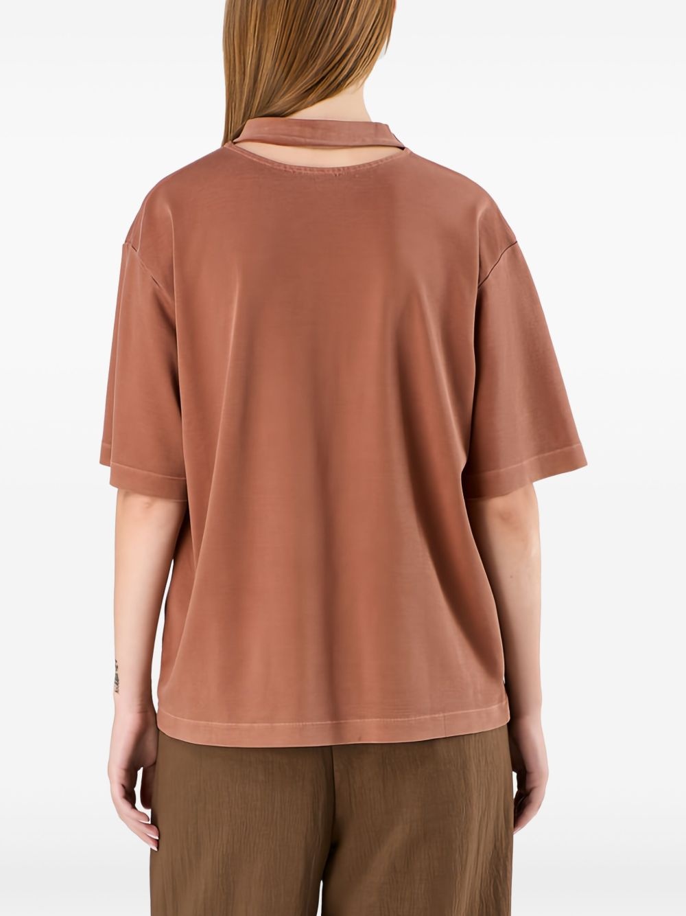 cut-out detail T-shirt - 6