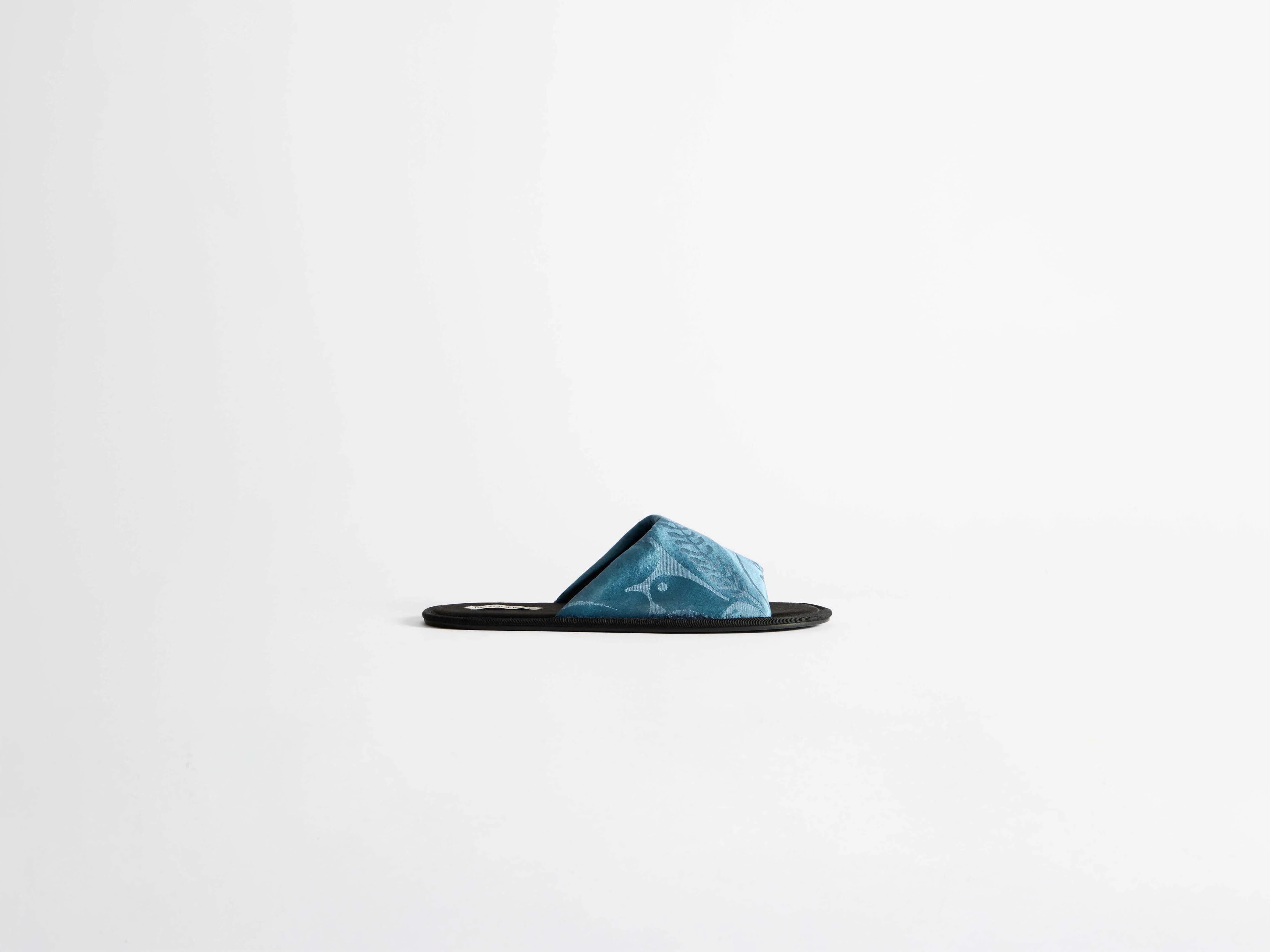 WOMENS OPEN TOE SLIDES IN AIRFORCE BLUE - 1