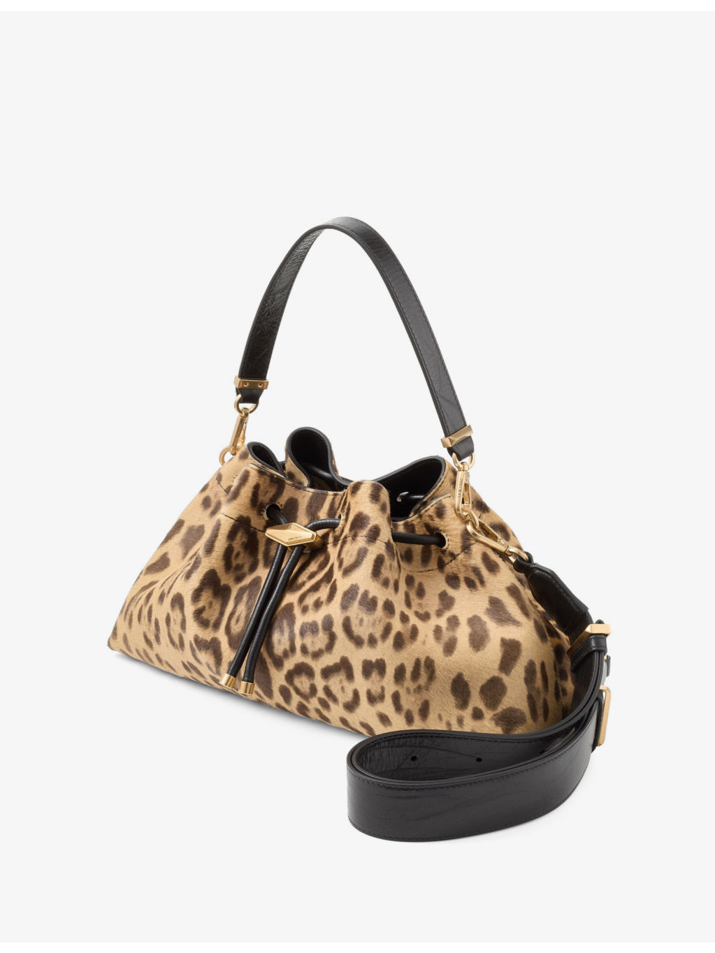 Cinch leopard-print medium suede shoulder bag - 5