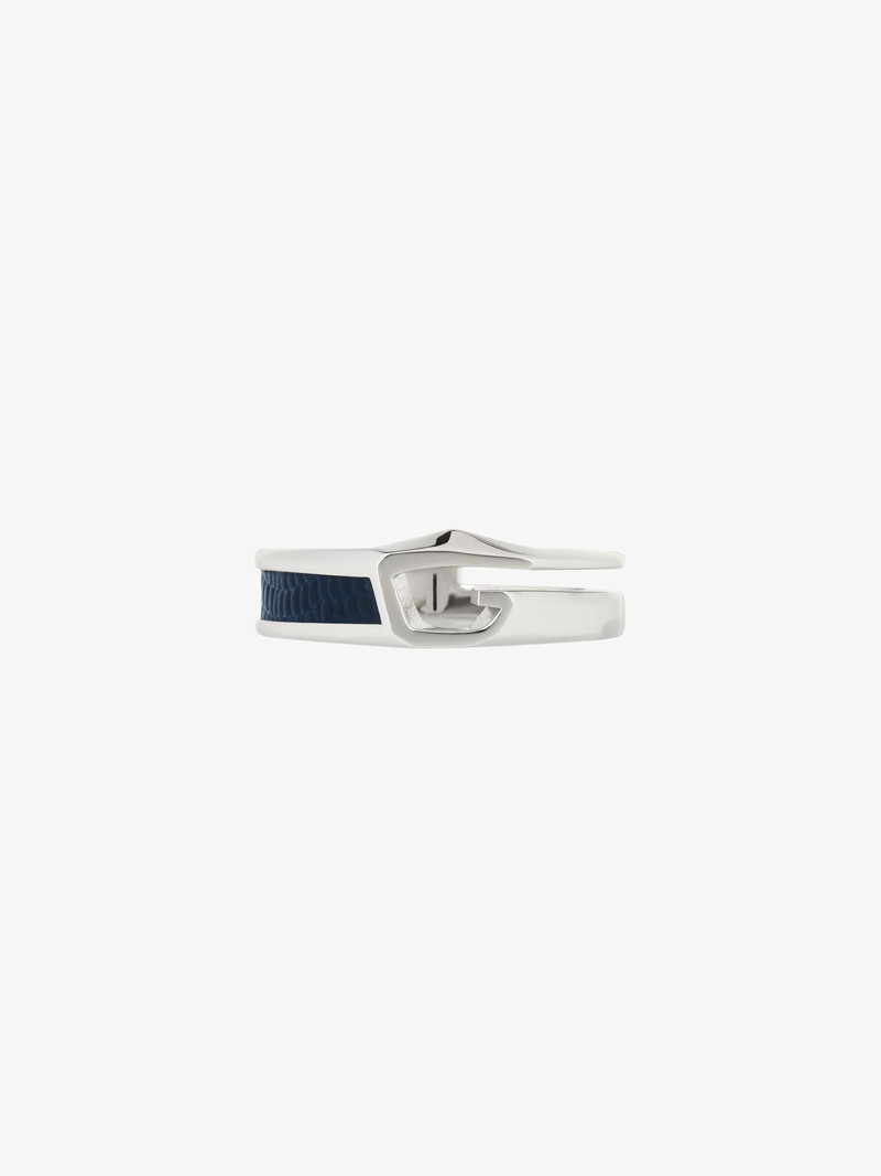 GIV CUT RING IN METAL AND LEATHER - 1