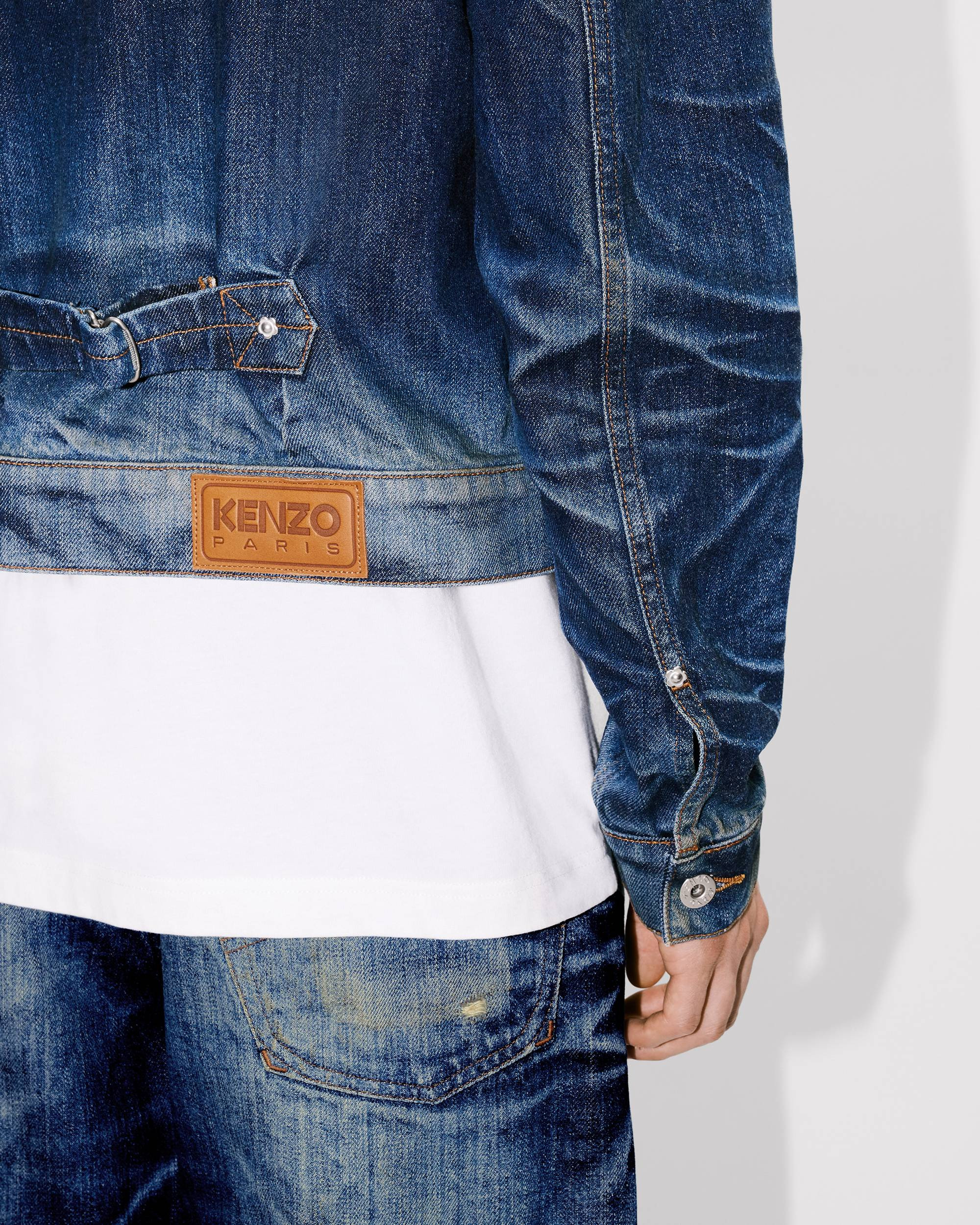 Slim pleated trucker in jacket in Japanese denim - 9