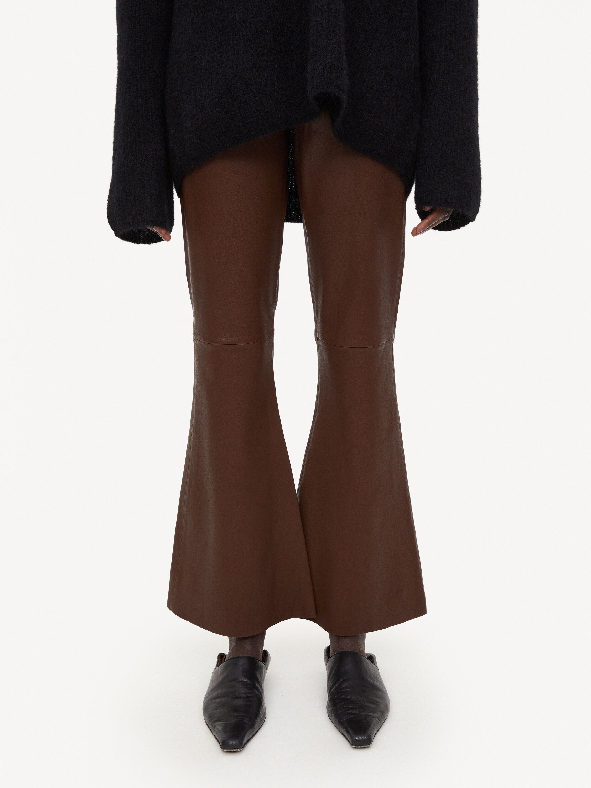 Evyline cropped leather trousers - 4